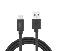 WE Cavo in silicone da USB a Micro USB, 2 metri, USB 2.0, ricarica e trasferimento dati fino a 480 Mbps - Nero - Nouvo