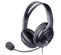 WE Cuffie cablate, microfono orientabile JK+USB, archetto regolabile Adattatore jack 3,5 mm+USB - Nero - Nouvo