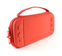 WE Custodia Rigida per Nintendo Switch OLED 7 Pollici con Accessori Inclusi 6-in-1 con Spazio di Archiviazione per Cartucce di Gioco - Rosso - Nouvo