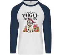 We Desiderio Ti Un Pugly Natale Divertente Carlino Uomo L/S Baseball T-Shirt