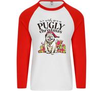 We Desiderio Ti Un Pugly Natale Divertente Carlino Uomo L/S Baseball T-Shirt
