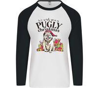 We Desiderio Ti Un Pugly Natale Divertente Carlino Uomo L/S Baseball T-Shirt