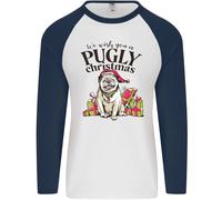 We Desiderio Ti Un Pugly Natale Divertente Carlino Uomo L/S Baseball T-Shirt