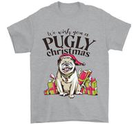 We Desiderio Ti Un Pugly Natale Divertente Carlino Uomo T-Shirt 100% Cotone