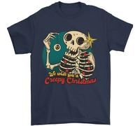 We Desiderio Ti Un Raccapricciante Natale Teschio Uomo T-Shirt 100% Cotone