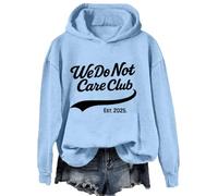 We Do Not Care Club Felpa WDNC Club Camicia a maniche lunghe, Carolina Blue-2, XL