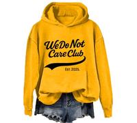 We Do Not Care Club Felpa WDNC Club Camicia a maniche lunghe, Giallo-2, XL