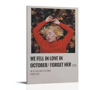 We Fell in Love in October - Poster singolo con musica classica di una bambina in abiti rossi, poster decorativo su tela da parete e stampa artistica moderna per la camera da letto di famiglia e