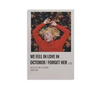 We Fell in Love in October - Poster singolo con musica classica di una bambina in abiti rossi, poster decorativo su tela da parete e stampa artistica moderna per la camera da letto di famiglia, 20 x