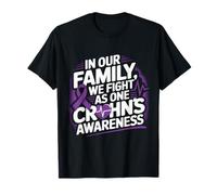 We Fight As One Crohns Disease Awareness Nastro Viola Maglietta
