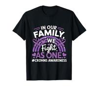 We Fight As One Crohns Disease Awareness Nastro Viola Maglietta