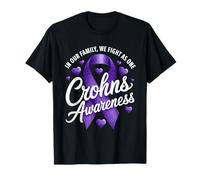 We Fight As One Crohns Disease Awareness Nastro Viola Maglietta