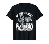 We Fight As One Grey Ribbon Heartbeat Parkinson Awareness Maglietta