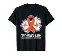 We Fight As One Multiple Sclerosis Awareness Nastro Arancione Maglietta