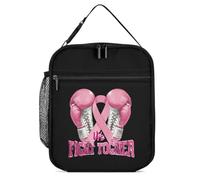 We Fight Together - Borsa termica per il pranzo con stampa contro il cancro al seno, portatile, con manico staccabile, per viaggi, lavoro, picnic