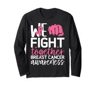 We Fight Together - Nastro rosa per donne contro il cancro al seno Maglia a Manica