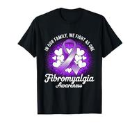 We Fights As One Fibromialgia Awareness Month Nastro Viola Maglietta