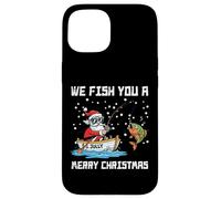 We Fish You Merry Christmas Babbo Natale divertente per uomini, donne e bambini Custodia per iPhone 15