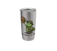 We Forage At Dawn Frog Funny Frog Meme Foraggiamento Funghi Bicchiere termico in acciaio inox doppia parete