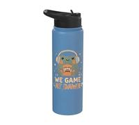 We Game At Dawn Frog Gamer, lettore video con cuffie e controller Stainless Steel Insulated Water Bottle