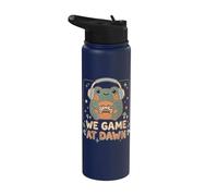 We Game At Dawn Frog Gamer, lettore video con cuffie e controller Stainless Steel Insulated Water Bottle