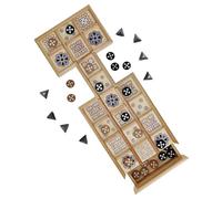 WE Games Royal Game of UR, Gioco da tavolo per due giocatori di strategia antica con tavola in legno da 34,3 x 14 cm e cassetti portaoggetti, ideale per gli appassionati di storia