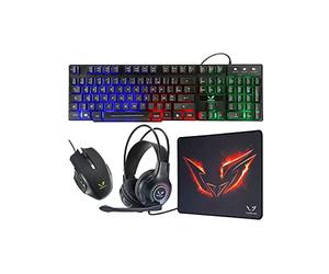 WE Gamium Bundle 4 in 1 per PC cuffie con microfono + tastiera + mouse + tappetino per mouse