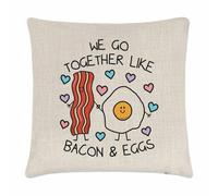 We Go Insieme Come Bacon & Uova Copricuscino Cuscino Divertente Valentines