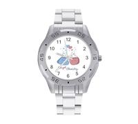 We Got Chemistry Love Pun Orologi da uomo in acciaio inox cinturino analogico al quarzo orologi da polso business, Stile:, regular, Bracciale