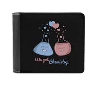We Got Chemistry Love Pun - Portafoglio da uomo in pelle sottile con porta carte di credito, Stile:, Taglia unica