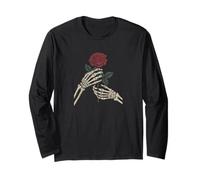 We Got Older But Were Still Young Skeleton Hands with Rose Maglia a Manica