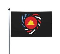 We Heart America And Democratic Kampuchea Love Forever Bandiere Robuste Flag Durevole Bandiera Per Giardino Esterno Festival 90X150Cm