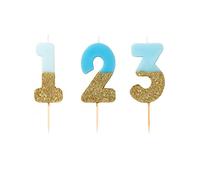 We Heart Birthdays Glitter Number Candle 8, Blue