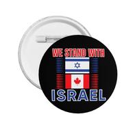 We I Stand With Israel Button Pins Canada Israel Flag Pin Pregate per Israele Forte pulsante Supporta Israele Distintivo rotondo per borsa di vestiti Cappello