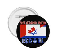 We I Stand With Israel Button Pins Canada Israel Flag Pin Pregate per Israele Forte pulsante Supporta Israele Distintivo rotondo per borsa di vestiti Cappello