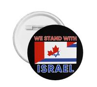We I Stand With Israel Button Pins Canada Israel Flag Pin Pregate per Israele Forte pulsante Supporta Israele Distintivo rotondo per borsa di vestiti Cappello