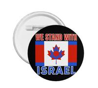 We I Stand With Israel Button Pins Canada Israel Flag Pin Pregate per Israele Forte pulsante Supporta Israele Distintivo rotondo per borsa di vestiti Cappello
