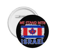 We I Stand With Israel Button Pins Canada Israel Flag Pin Pregate per Israele Forte pulsante Supporta Israele Distintivo rotondo per borsa di vestiti Cappello