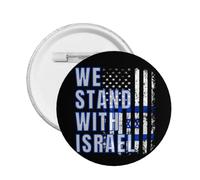 We I Stand With Israel Button Pins Spilla della bandiera americana di Israele Pregate per Israele Forte supporto per i pulsanti Distintivo rotondo di Israele per il cappello della borsa dei vestiti
