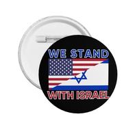 We I Stand With Israel Button Pins Spilla della bandiera americana di Israele Pregate per Israele Forte supporto per i pulsanti Distintivo rotondo di Israele per il cappello della borsa dei vestiti