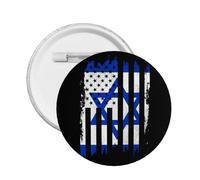 We I Stand With Israel Button Pins Spilla della bandiera americana di Israele Pregate per Israele Forte supporto per i pulsanti Distintivo rotondo di Israele per il cappello della borsa dei vestiti