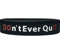 We Keep You Motivated Braccialetti motivazionali (indossati da TOP PRO Athletes) in gomma siliconica per palestra, fitness, sport, vita, motivazione (Don't Ever Quit (Black w/Red), standard)