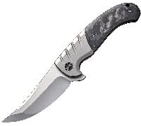 We Knife Curvaceous Manico in Titanio Grigio con Inserto in Fibra di Carbonio Marmorizzata WE20012-1