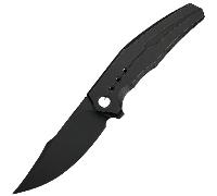 WE Knife Kyklos Manico in Titanio Nero Lama Bohler M390 Nero Stonewashed Frame Lock