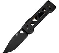 We Knife Tyro Superlock CPM-20CV Nero Stonewashed Manici in Titanio Nero e Dorato Lavorato