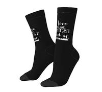 We Love Because He First Loves Us 1 John 4 Unisex Work Socks Comodi Calze Running Classiche Calzini Lavoro Per Uso Quotidiano Pilates Estivi