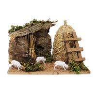 We Love Christmas Ovile con covone e pecore 22x16x14cm