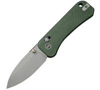 WE Manico in Micarta Canvas Verde Lama in CPM S35VN Grigia Stonewashed Blocco a Barra Trasversale WE