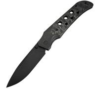 WE Manico in Titanio Nero con Inserti in Fibra di Carbonio Rosa Nero Stonewashed CPM 20CV