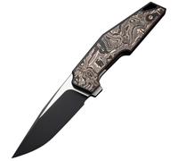 WE Manico Integrale in Titanio Nero con Inserti in Fibra di Carbonio con Foglia di Rame Lama CPM 20C